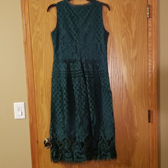 Vintage Lace Green Dress - Picture 5 of 7